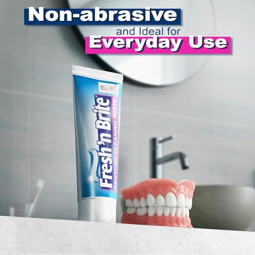 Fresh 'n Brite Denture Cleaner Paste with Dual Action Formula 3.8 oz Pack of 6