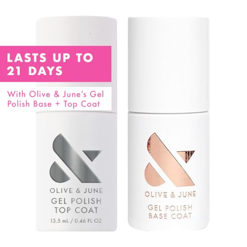 Olive & June Gel Base & Top Coat Duo - Clear, 1 Fl Oz Pack of 2