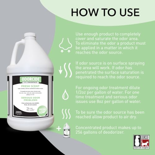 Odorcide Fresh Scent Odor Eliminator Concentrate 128 oz - Carpet & Home Use