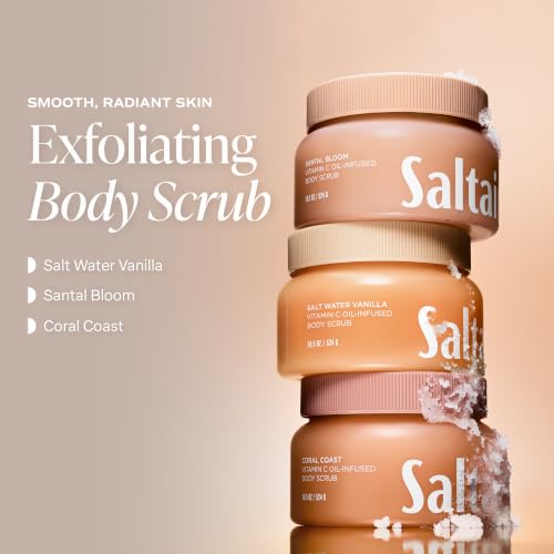 Saltair Vanilla Salt Water Body Scrub - Gentle Exfoliating Polish, Vegan & Cruelty-Free, 1 Count