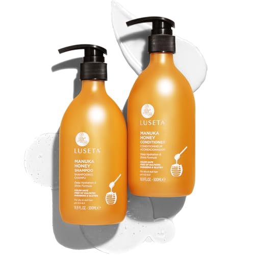 Luseta Manuka Honey Shampoo and Conditioner Set, 16.9 fl oz each – Moisturizing Care for Dry Hair (Twin Pack)