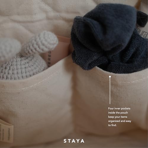 Staya Peaches Quilted Cotton Makeup Bag for Women – Travel Cosmetic & Toiletry Pouch