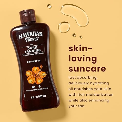 Tanning Oil with Coconut & Botanical Extracts - Hydrating & Reef-Friendly - 8 oz Pack of 3