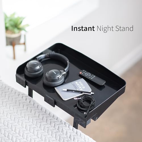 Height Adjustable Under Mattress Bedside Shelf - Black / Fits 6-10 Inch Mattresses