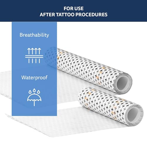 Recovery Aftercare Tattoo Cover Up Patch Roll - 8" x 2 Yards, Waterproof & Breathable