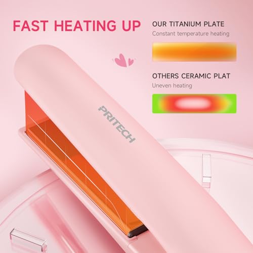 Pink Titanium Flat Iron Hair Straightener - 1 Inch Professional Hair Styler