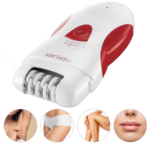 Epilady Legend 4 Rechargeable Epilator - Red & White, Hair Removal for Women
