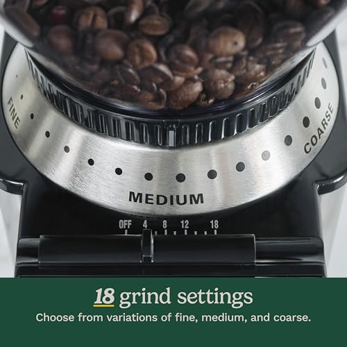 Cuisinart Burr Mill Stainless Steel Coffee Grinder, 18 Settings, 4-18 Cups