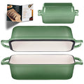 Mezzalur Pistachio Cast Iron Bread Pan with Lid - 11x5 Inch Sourdough Loaf