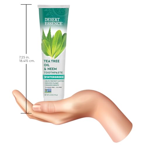 Desert Essence Tea Tree & Neem Toothpaste Wintergreen 3 Pack 6.25 oz