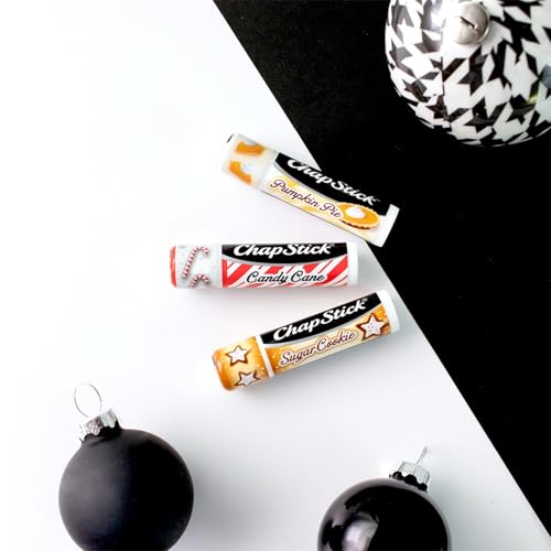 Holiday Lip Balm Set - Candy Cane, Sugar Cookie & Pumpkin Pie Flavors, 18 Sticks