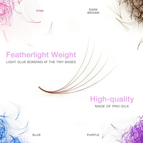 Curacoro Dark Brown Promade 5D Volume Lash Fans 9-14mm CC Curl for Eyelash Extensions