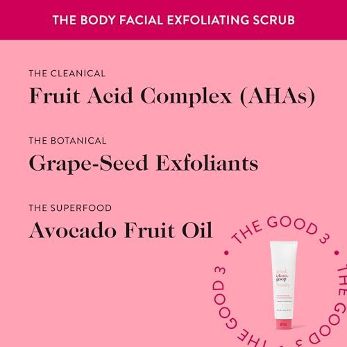 Good.clean.goop Body Exfoliating Scrub with AHAs & Grape Seed - Vegan & Cruelty-Free, 5 oz