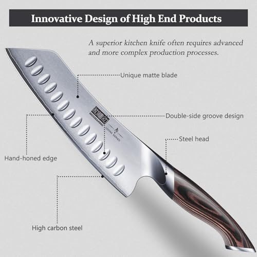 7 Inch Japanese Chef Knife - Ultra Sharp Santoku Kitchen Knife Variation of THIS listing