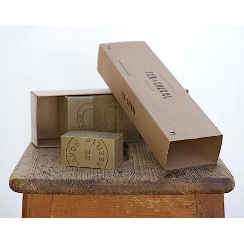 Fer ? Cheval Authentic Savon De Marseille Soap Bar, Olive Bar Slices 6 pieces 1 kg/35.5 oz, Natural Plant-Based, Hypoallergenic Cubes with French Olive Oil