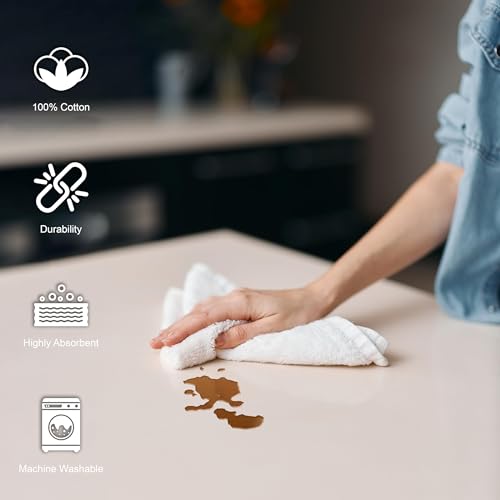Corporate Hills White 250-Pack Cotton Terry Cleaning Cloths 12x12 Inches