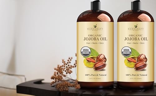 Organic Jojoba Oil 28 Fl Oz - Cold-Pressed, USDA Certified, Moisturizes Skin & Hair