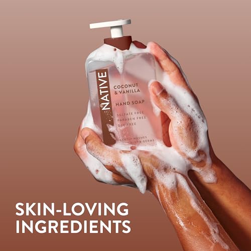 Native Coconut & Vanilla Liquid Hand Soap - Non-Drying, Vegan, 13 Fl Oz Pack of 6