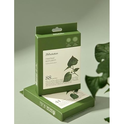 JMsolution Heartleaf Acne Pimple Patch - Hydrocolloid Slim Fit Acne Patches with Heartleaf, Tea Tree Oil, Centella Extract - 2 Size S (6 dots), M (5 dots) for Fast Healing and Protection