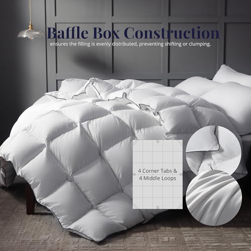 King Size Down Duvet Insert All Season Cool Touch Hotel Quality White 106x90 Inches - Variation of THIS Listing