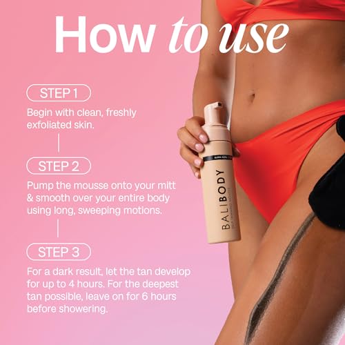 BALI BODY Ultra Dark Self-Tanning Mousse & Mitt Set - Deep Bronzed, Streak-Free, Vegan