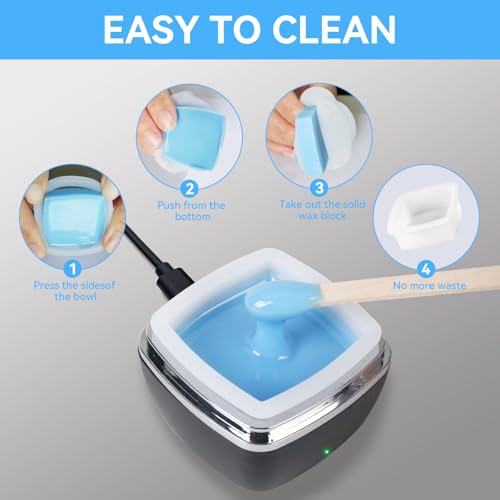 Nose Wax Kit - Portable Ear Nose Hair Waxing Kit for Men and Women with 100g £×ax, 10 Applicators, 40 Nose Hair Sticks, 10 Mustache & 10 Ear Protectors, Wax Warmer Kit for Hair Removal