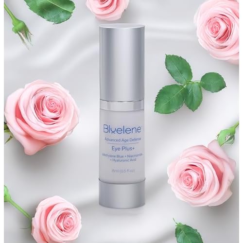 Bluelene EyePlus+, a new formula powered by the ultimate trifecta of Methylene Blue, Ergothioneine, and Niacinamide. Dermatologist approved. Suitable for Sensitive Skin.
