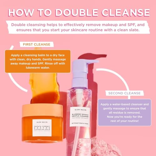 Gentle Cleansing Balm for Face & Makeup Removal - Hydrating Exfoliating Face Cleanser, 3.38 oz