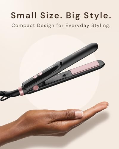 Mini Hair Straightener - Portable Flat Iron for Travel, Obsidian Black