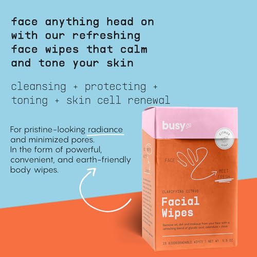 Refresh Face Wipes ? Individual Cleaning Facial Wipe Singles- Moist Towelettes Individually Wrapped ? After Workout & Travel ? Fresh Citrus - AHA/BHA, Clover & Calendula