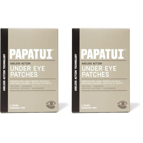 Papatui by Dwayne Johnson Fast-Acting Under Eye Patches for Men | Ageless Action to Reduce Puffiness, Dark Circles and Fine Lines | Made with Niacinamide, Hyaluronic Acid, Caffeine | 6ct (Pack of 2)