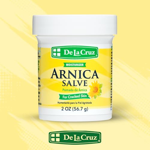 De La Cruz Arnica Salve - Foot Cream for Dry Cracked Heels and Feet - Moisturizing Hand Salve for Dried Hands - 24 Hour Moisture Foot Cream for Dry Cracked Feet and Rough Skin - (2 Ounces - 4 Jars)
