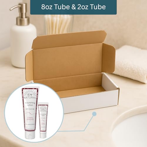 Goat Milk Body Lotion & Hand Cream - Cherry Almond, 2oz & 8oz Tubes - Natural Hydrating Moisturizer