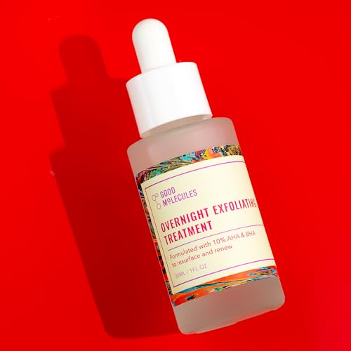 Overnight Exfoliating Serum with AHA & BHA - 4 Pack, 1 Fl Oz Each, Pore Minimizer & Skin Brightening