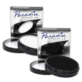 Mehron Paradise Makeup AQ Pro White 1.4 oz & Black 1.4 oz | Professional Water-Activated Face & Body Paint for Stage, Film, Cosplay & Halloween