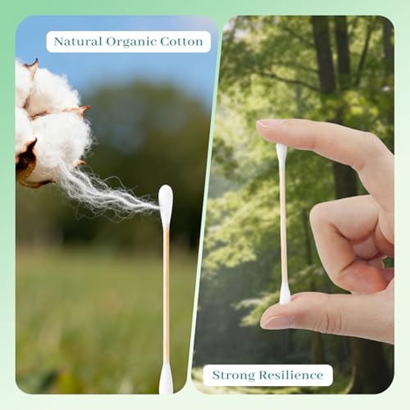 1200PCS Cotton Swabs Travel Size,Individually Wrapped Bulk Cotton Swabs Double Tipped Wood Stick,Cotton Buds for Ear Make Up Hotel Daily Cleaning Pet Care Arts Crafts(4Pcs Per Bag,300 Bags)
