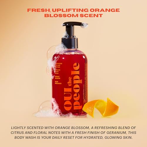 OUI the People CLEAN SLATE Lactic Acid Body Wash, AHA Body Wash, Glycolic & Lactic Acid Serum & Face Cleanser, Gentle Exfoliation & Face Moisturizer for Smoother Texture and Even Skin Tone, 8.4 oz
