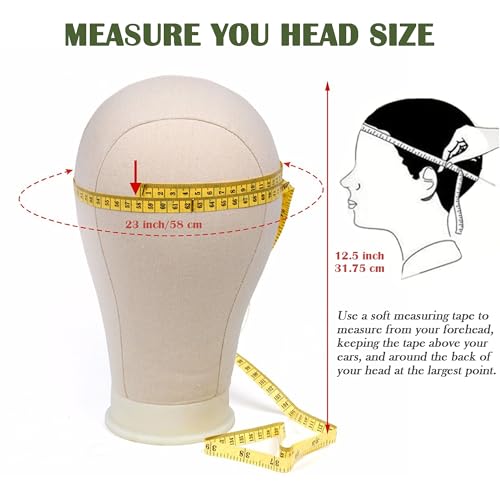 ROSY 23-Inch Wig Canvas Head Mannequin with Stand & Accessories for Wig Making
