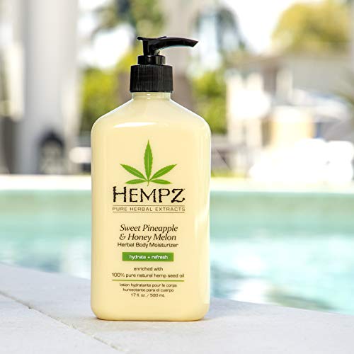 Hempz Pineapple & Honey Melon Body Lotion Bundle - Moisturizing Skin Care with Jojoba, Vitamins A & E, 17 oz x 2