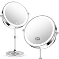 Chrome 9-Inch Rechargeable Makeup Mirror with Lights & Adjustable Height, 1X/10X Magnification Variation of THIS listing