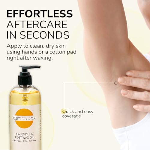 Calendula Post Wax Oil 16oz ? Post Wax Oil That Helps Calm Skin Instantly After Waxing ? Gentle Post Wax Care for All Skin Types ? Helps Remove Wax Residue ? Paraben & Alcohol-Free