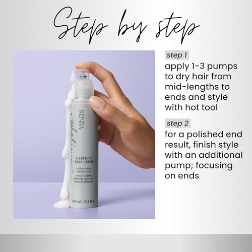 Kenra Platinum Silkening Heat Cr?me | Brilliant Shine Thermal Styler | Reduces Hot Tool Passes by 50% | Prevents Breakage & Improve Manageability | Heat Protectant | All Hair Types | 3.4 fl. Oz