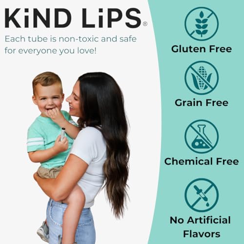Kind Lips Organic Sweet Mint Lip Balm 3-Pack ? Cooling, Refreshing Lip Care for Dry, Chapped Lips ? 100% Natural, Clean, Gluten-Free, Grain-Free ? Made in USA ? Everyday Value chapstick Set