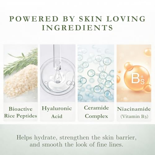 Triple Peptide Repair Serum- Firming Face & Eye Treatment for Sensitive Skin, Lightweight Hydrating Formula with Peptides, Hyaluronic Acid, Niacinamide & Ceramides, 1oz