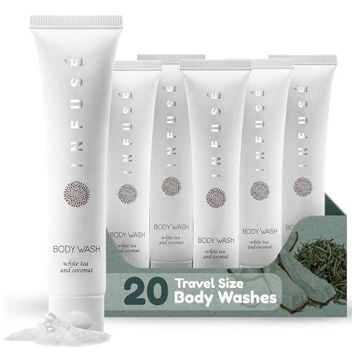Infusé 20-Pack 1 oz Travel Body Wash Set for Hotels & Airbnb