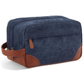 Large Canvas Travel Toiletry Bag for Men - Navy Blue, Organized & Water-Resistant