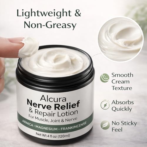 Alcura Cream, Arnica Cream, Magnesium Cream with Arnica ? Daily Comfort Alcura Lotion for Neck, Hands & Feet, 4 fl oz (1 pack)