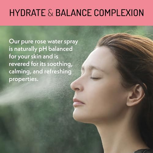 8 oz Organic Rose Water Facial Toner & Makeup Setting Spray - Soothing Hydrating Mist