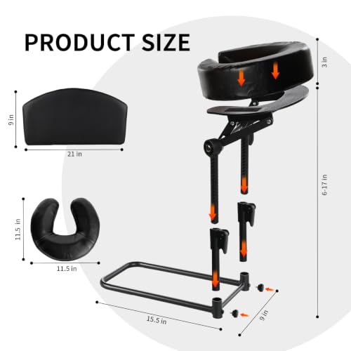 Adjustable Massage Headrest for Bed with Armrest Support - Black