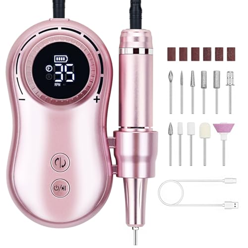Professional Rechargeable Nail Drill Machine 35000 RPM with 11 Drill Bits